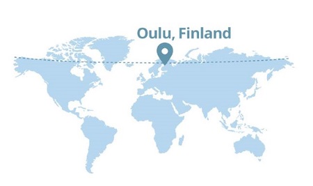 Oulun sijainti maailmankartalla
